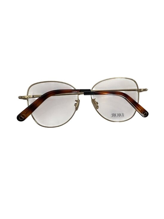 NWT Dior MINI CD O A Eyeglass Gold Metal Womens 55/16/140 main image 10